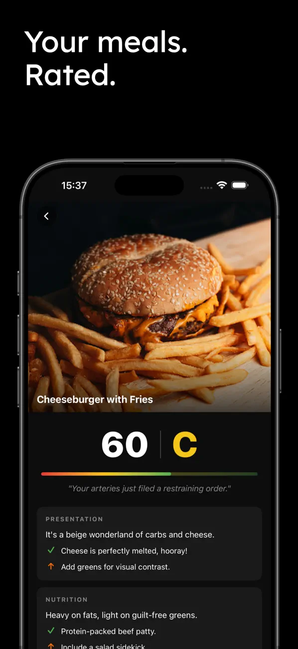 Screenshot #1 pour Meal Critic - GRATE