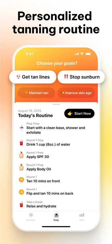 SunRay Tanning Routine App screenshot 2