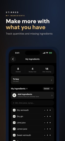 Stirred - Cocktail Guide iPhone screenshot