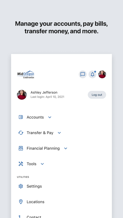 Mid Oregon Credit Union Screenshot