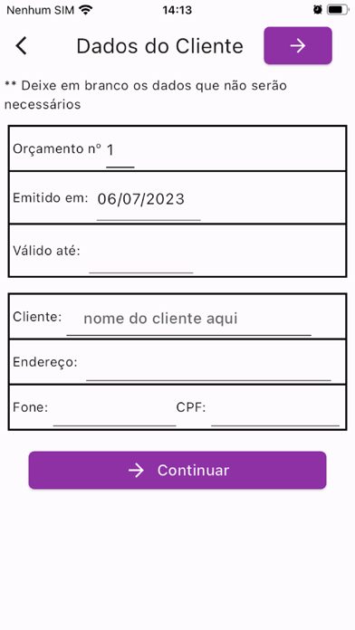 Criar Orçamento em PDF Pro Screenshot