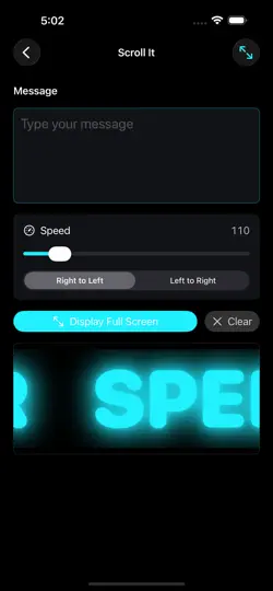 Captura de pantalla de Neon Banner: Scrolling Text en iPhone 2