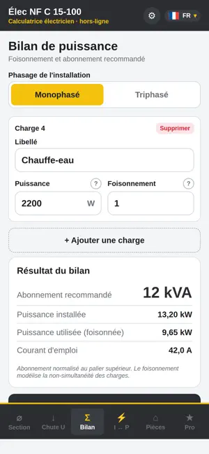 Calcul Électrique NF C 15-100 screenshot 3