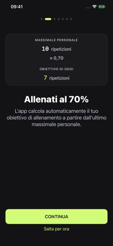 Ottieni un obiettivo al 70% del tuo massimo personale.