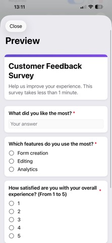 Blitz Form Builder iPhone screenshot
