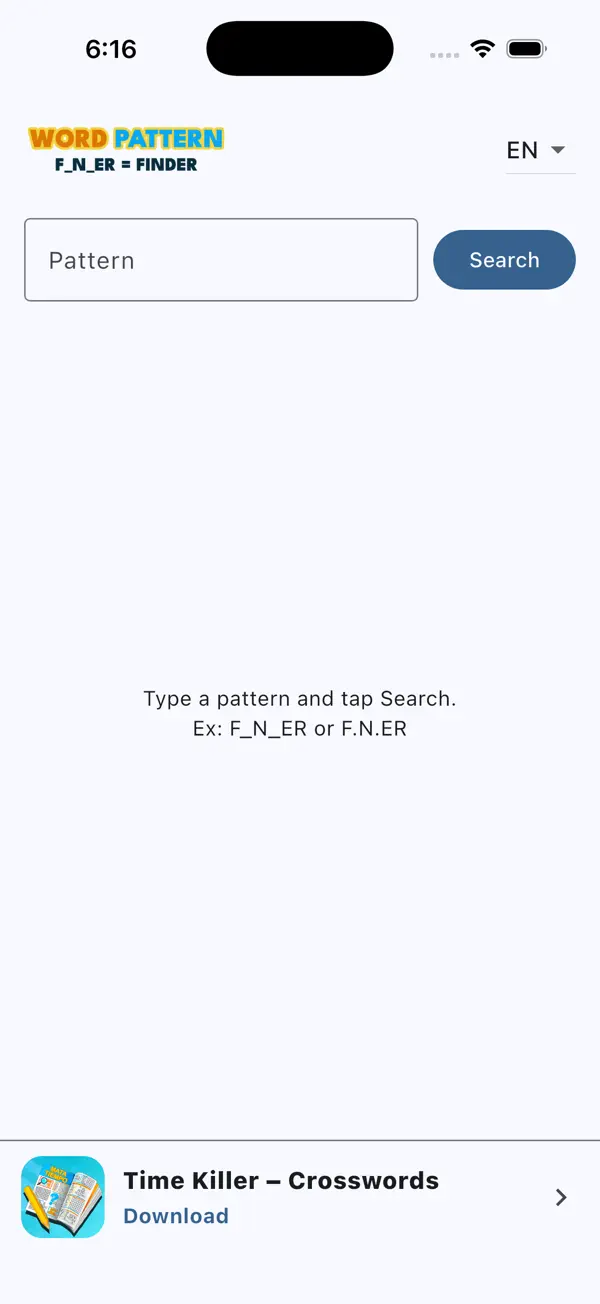 #1. Word Patterns Finder (iOS) Podle: Veronika Prokofieva