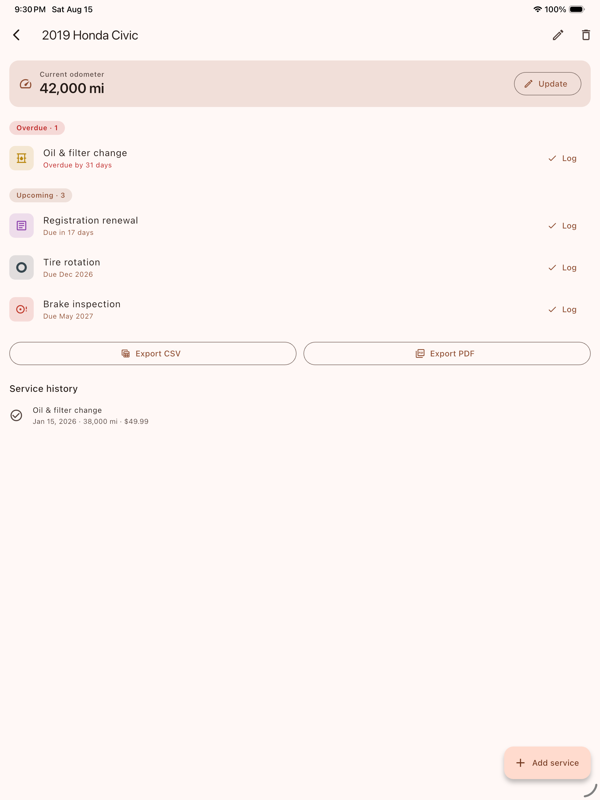 Pitkeep: Car Maintenance screenshot 6