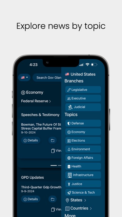 Gov Glance iPhone screenshot 3 - News app