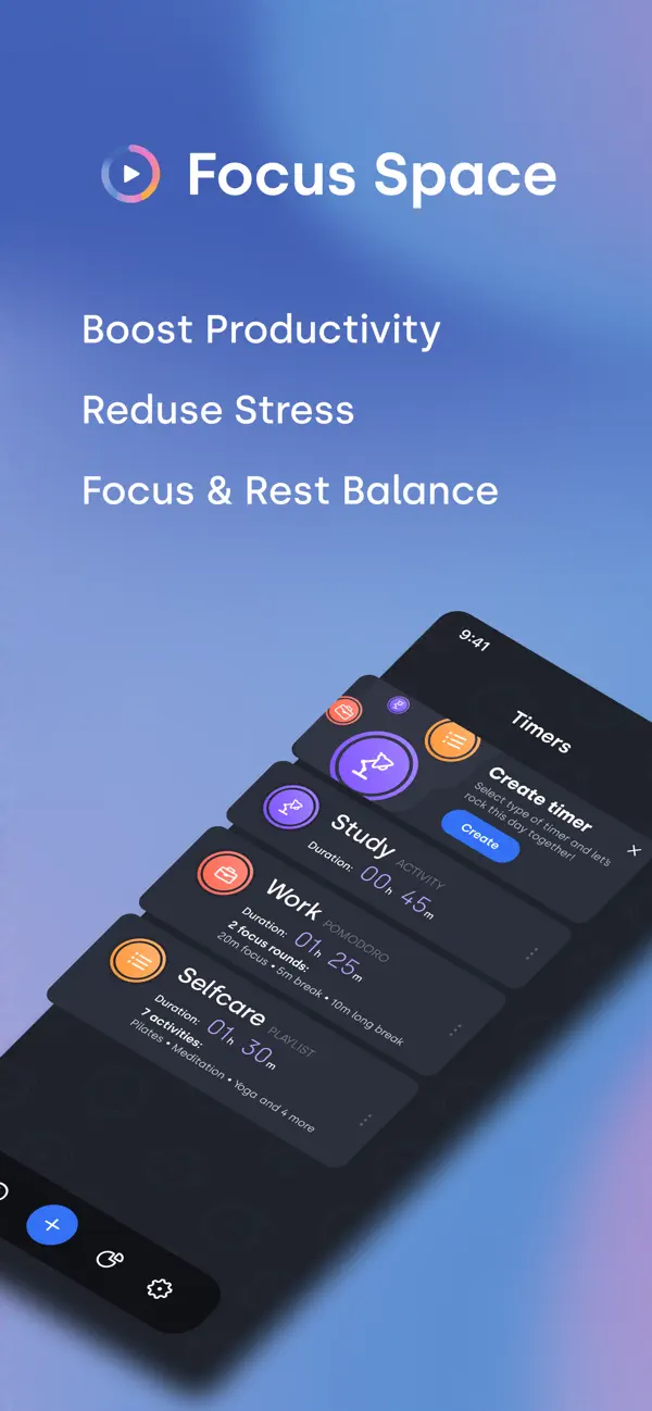 #1. Focus Space: Work, Study Timer (iOS) Podle: Aliaksei Prazhenik