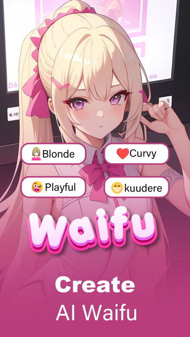 Waifu AI Anime Girlfriend Chat iPhone screenshot 1 - Entertainment app