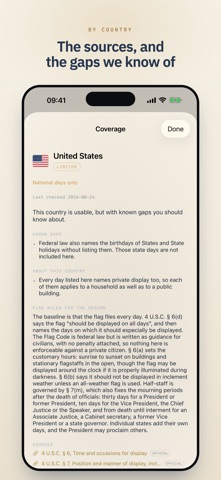 Flag Calendar iPhone screenshot
