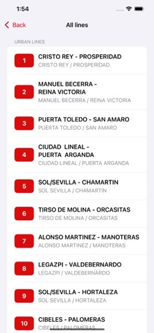 Bus Madrid EMT iPhone screenshot