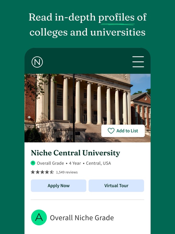 Niche: College Search iPad screenshot 5 - Education app