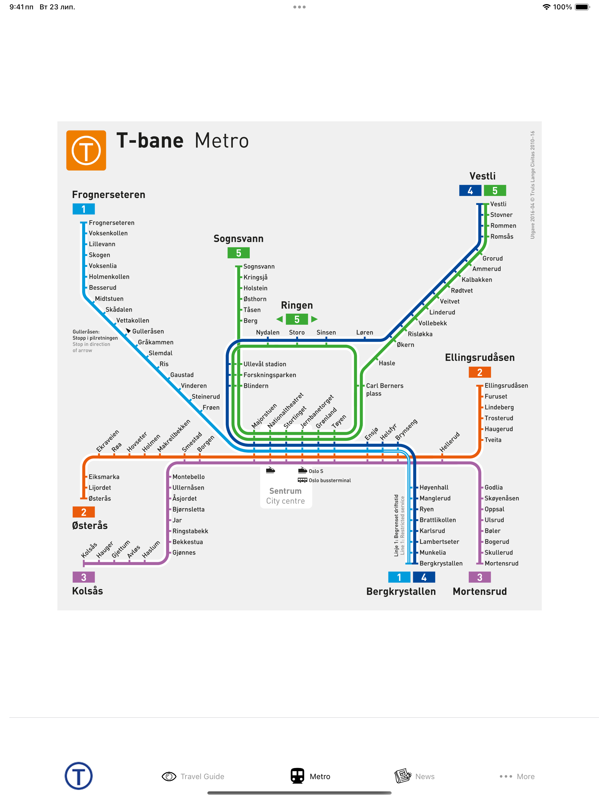 Oslo Subway Map