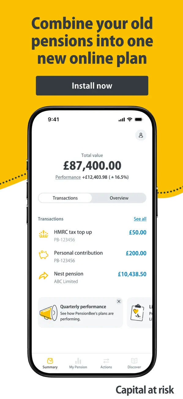 Screenshot #1 pour PensionBee: Combine Pensions