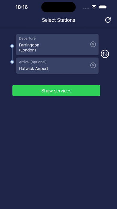 On Rails train times & widget Screenshot