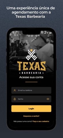 Texas Barbearia. iPhone screenshot