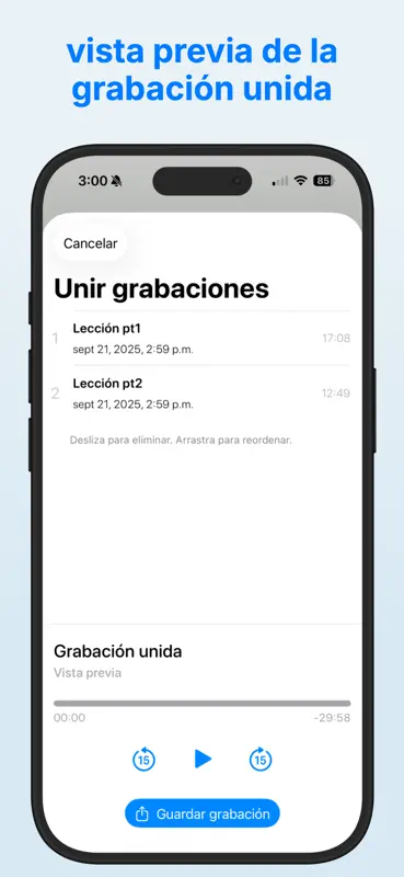 Unir Notas de Voz screenshot 3 of 4