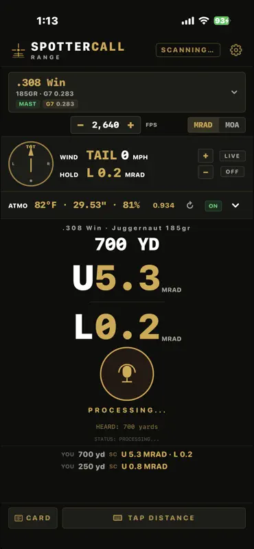 SpotterCall: Voice Ballistics screenshot 1 of 7