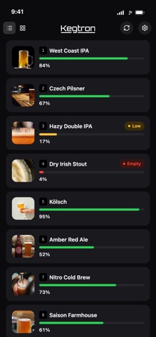Kegtron - Smart Keg Monitor app screenshot