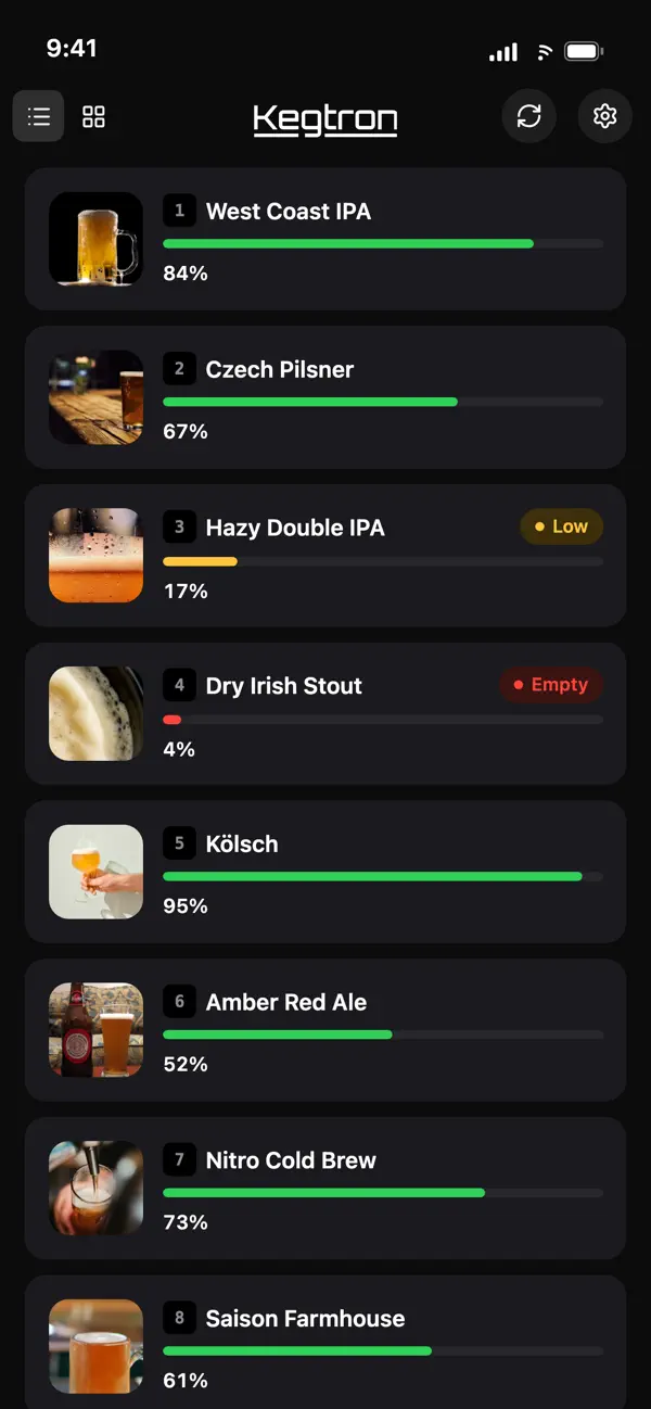 Screenshot #1 pour Kegtron - Smart Keg Monitor