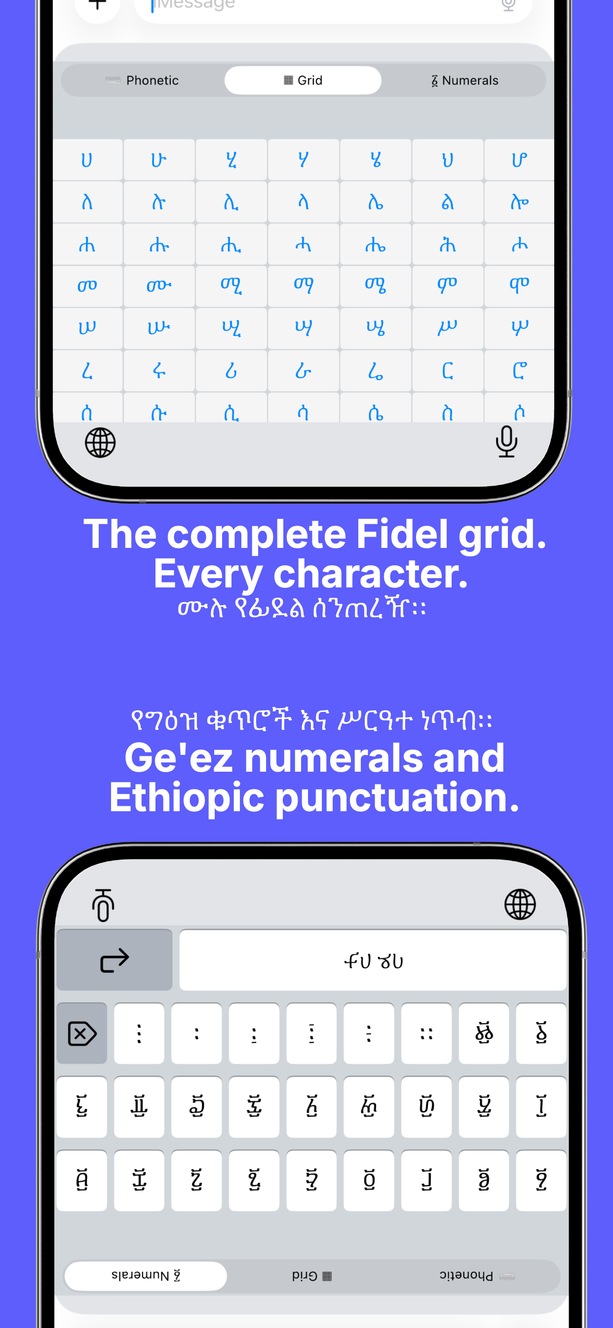 Fidel Keyboard: Geez, Amharic