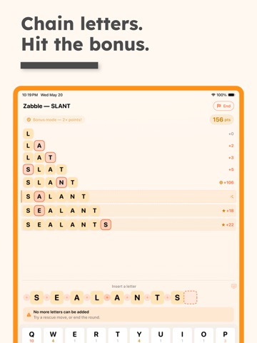Zabble - Word Chain Puzzle iPad screenshot