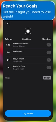 Calora Food Tracker iPhone screenshot