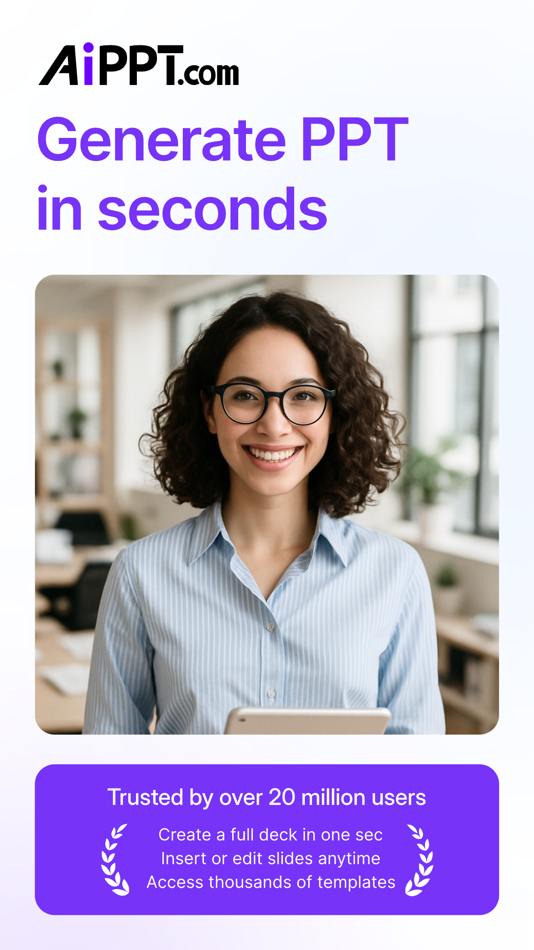 #1. AiPPT- AI Presentation Maker (iOS) 来自: Megadreams LIMITED