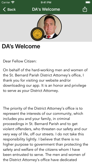 St. Bernard District Attorney Screenshot