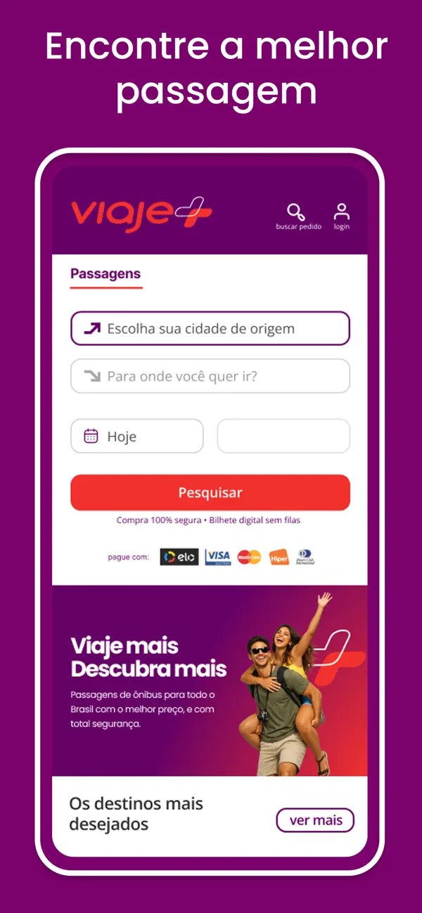 Screenshot #1 pour ViajeMais Passagens