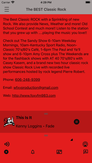 WFXY 98 Rock screenshot
