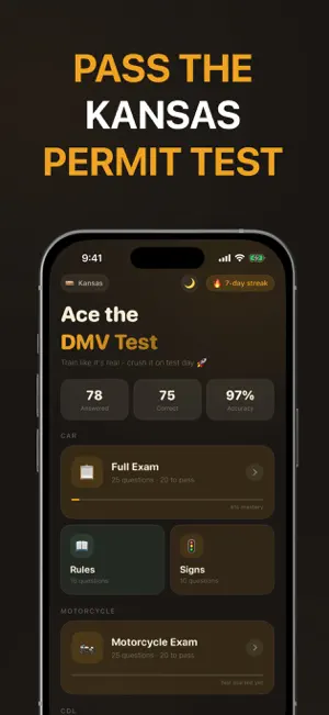 Kansas DMV Practice Test 2026 screenshot 1