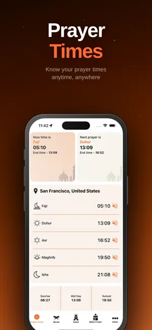 Prayer Times - Quaran, Qibla screenshot 1