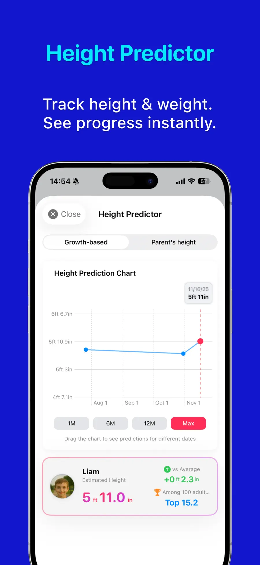 Growth Charts: baby & child screenshot 2