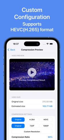Video Compress - Supports HEVC iPhone screenshot