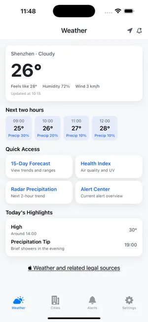 Weather、 - Weather Forecast screenshot 1