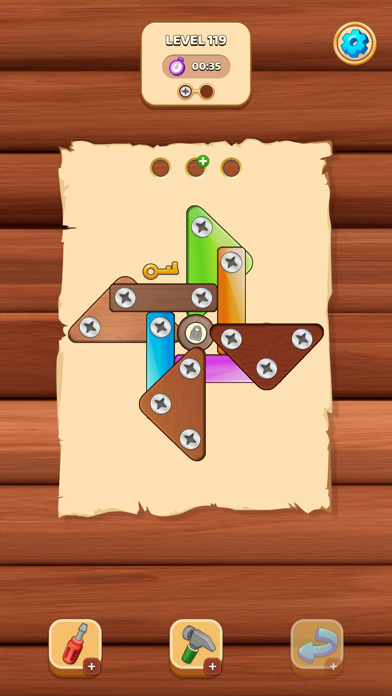 Wood Nut Screw Pin Jam Puzzle Screenshot