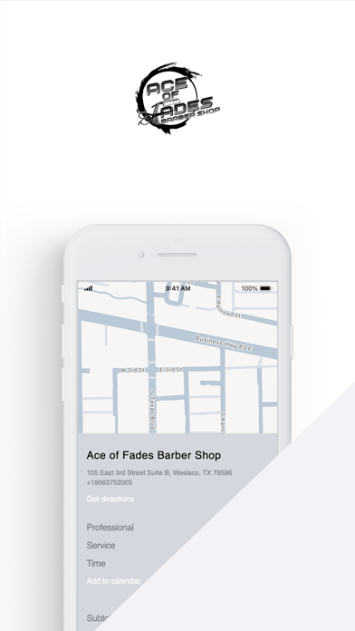 Ace of Fades Barber Shop - TX iPhone screenshot 1 - Lifestyle app