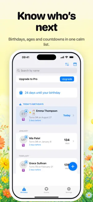 Birthday Reminder & Countdowns screenshot 2