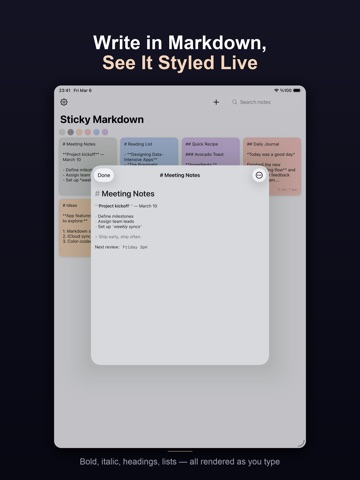 Pane – Notes & Checklists iPad screenshot