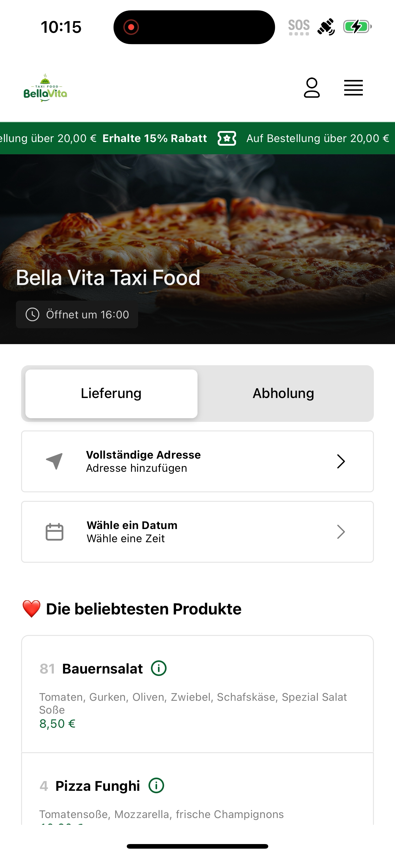 Bella Vita Taxi Food