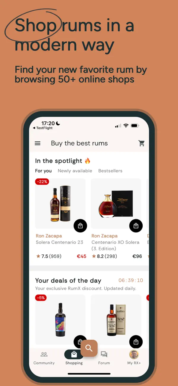 Screenshot #1 pour RumX: Notes de Rhum & Offres