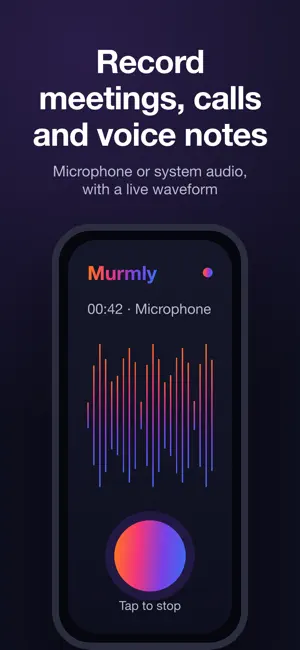 Murmly - Transcribe, summarize screenshot 1