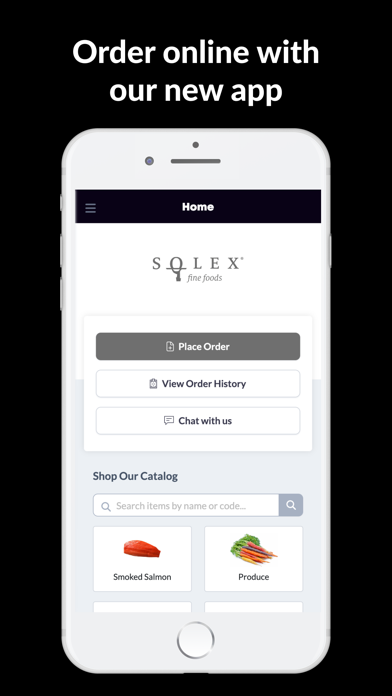 Solex Fine Foods app screenshot
