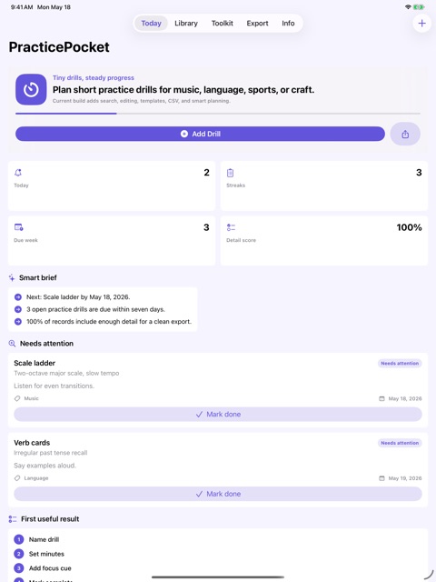 PracticePocket screenshot 2