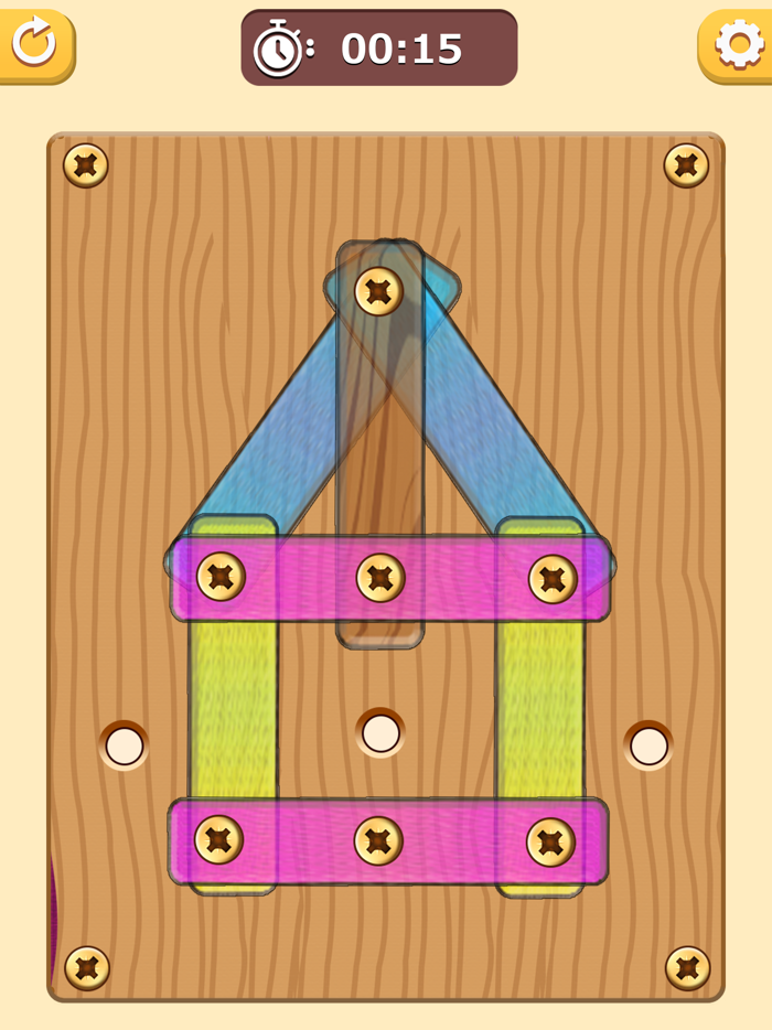 Wood Nut Bolt Screw Puzzle