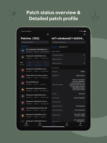 Patch Manager Plus iPad screenshot