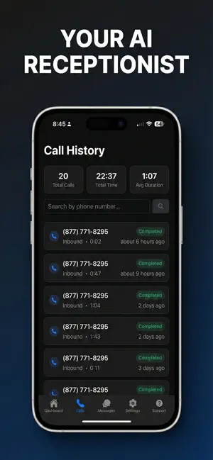 TawkBase - AI Receptionist screenshot 1