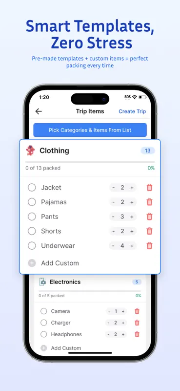 QuickPack-Travel Packing List screenshot 3 of 4